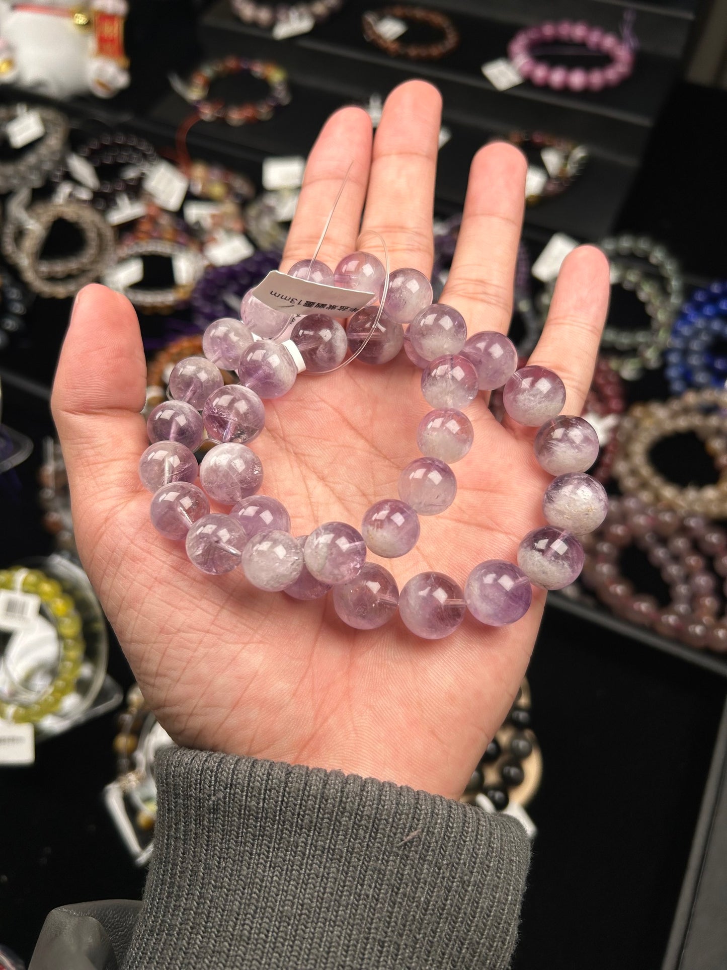 Purple rabbit hair/half basin purple ghost bracelet 13mm