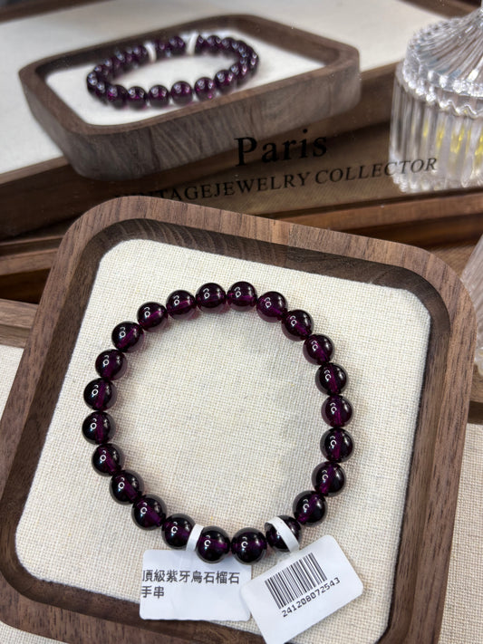 8mm top grade purple garnet bracelet