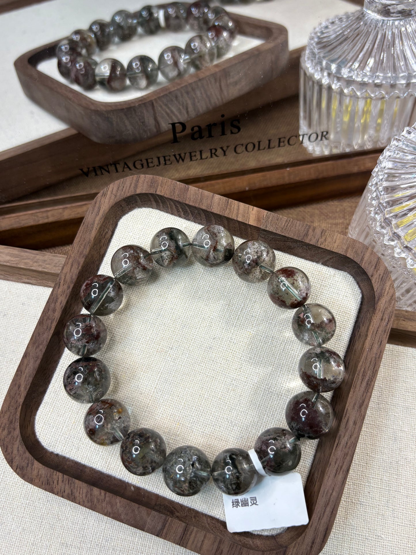 Half basin green ghost bracelet 14mm