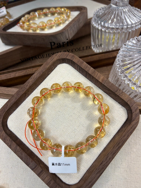 Flashing yellow crystal bracelet 11mm